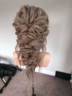 Bridal Party Braided Hair, Bridesmaid Hairstyles Plait, Mermaid Hair Wedding, Mermaid Bridal Hair, Mermaid Hair Updo, Bridal Hair For Curly Hair, Mermaid Hair Braid, Mermaid Hairdo, Mermaid Braid Wedding Hair