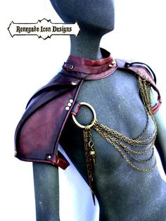 Image result for dragon age court enchanter armor Spaulders Shoulder Armor, Diy Shoulder Armor, Diy Leather Armor, Pink Armor, Leather Shoulder Armor, Shoulder Pauldron, Armor Shoulder, Shoulder Armour, Leather Cosplay