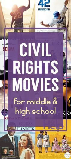 the civil rights movies for middle and high school students are on display in this poster