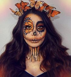 Fantasy Make-up, Halloweenský Makeup, Halloween Make-up Looks, Holloween Makeup, Cute Halloween Makeup, Halloween Makeup Pretty, Cool Halloween Makeup, Halloween Eye Makeup