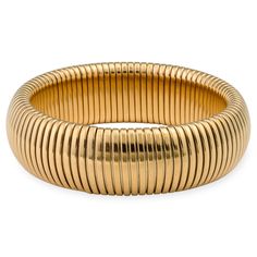 Bold, golden and sturdy bangle that will take your outfit to the next level. 1 inch Wide 7.5" inside circumference Pairs well with She’s Bossy and She Is Golden Bracelets Water / Tarnish Resistant Gold plated over stainless steel Coil Bracelet, Jewelry Cleaning Solution, Hair Perfume, Gold Accessories, Small Jewelry, Cleaning Jewelry, Gold Plated Jewelry, Chain Pendants, Jewelry Plate