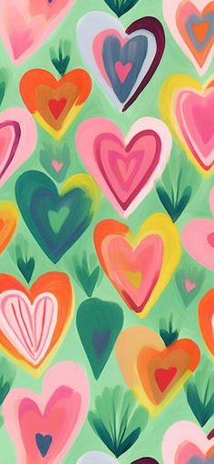 Watercolor hearts mobile wallpaper on a green background Sweetheart Wallpaper, Matisse Watercolor, Pretty Wallpapers Backgrounds Beauty, Valentines Graphics, Cute Screen Savers, February Wallpaper, Blush Decor, Android Phone Wallpaper