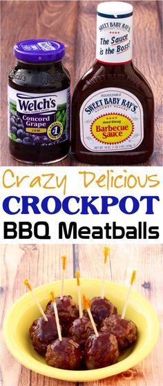 the crockpot bbq meatballs are ready to be eaten