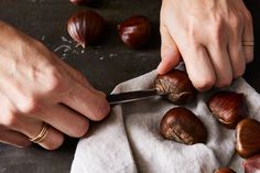 An Easy Trick for Peeling Chestnuts (Without Going Nuts) on Food52 Pumpkin Smoothie Recipe, Superfood Drinks, Chestnut Recipes, Pumpkin Varieties, Tortilla Warmer, Small Knife, Pumpkin Smoothie, Healthy Nuts, Fall Snacks