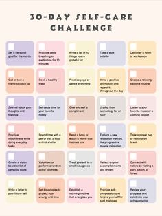 30 Day Self Care Challenge, 30 Day Self Care, 30 Day Health Challenge, Self Care Bullet Journal, Writing Therapy, Vie Motivation, Glow Up Tips, Health Challenge