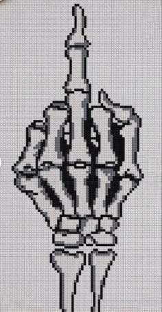 a cross stitch pattern with an image of a hand