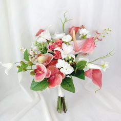 a bouquet of flowers on a white background