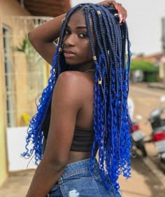 Blue Box Braids, Purple Box Braids, Black Box Braids, Cute Box Braids, Jumbo Box Braids