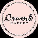 the logo for crumb's cakery is shown in black and pink colors