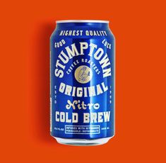 a can of stumptown cold brew on an orange background