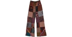 Earthy Boho Lounge Patchwork Cotton Pants For The Tall in Clothing - These pants are for the tall, 5 feet 10 inches and more with long legs, what with 33 inches long inseam (they are not extra big on waist, hips or thighs). Features: Split-Skirts-Pants, Patchwork, Tall, Fall, Bohemian, Handmade. Hippie Style Fall Festival Pants, Hippie Fall Festival Pants, Brown Patchwork Wide Leg Bottoms, Patchwork Straight Pants For Fall, Festival Brown Patchwork Bottoms, Hippie Brown Bottoms For Fall, Patchwork Full Length Bottoms For Fall, Patchwork Harem Pants For Fall, Hippie Patchwork Bottoms For Fall