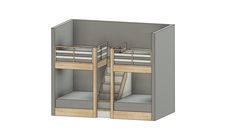 two bunk beds are shown in this drawing