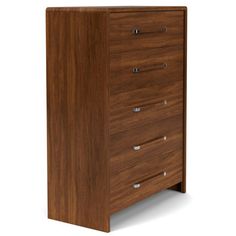 a wooden chest of drawers with five drawers