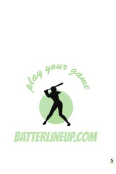 a baseball player holding a bat on top of a green and white background with the words, how your game?