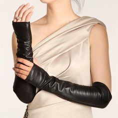 Women's Fingerless Long Leather Gloves/ Arm Warmers Super Soft/ Opera Long Gloves/ Fancy Style Glove/ Leather Arm Warmers-gift for Her - Etsy Canada Fingerless Leather Gloves, Leather Fingerless Gloves, Long Leather Gloves, Evening Gloves, Formal Gloves, Warmest Winter Gloves, Cold Weather Gloves, Finger Gloves, Black Leather Gloves