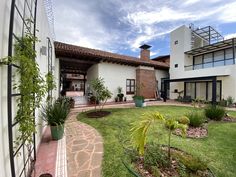 the front yard of a house with plants and landscaping