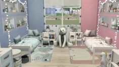 Sims 4 Twins Bedroom, Lgbtq Bedroom, Twin Boys Bedroom, Twin Girl Bedrooms, Sims 4 Builds, Future Bedroom Ideas, Sibling Room, Sims 4 Patreon