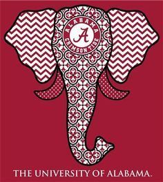 the university of alabama logo on an elephant