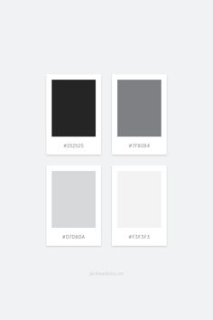 four different shades of gray and white are shown in the same color scheme, each one is