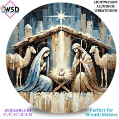 the birth of jesus is depicted in this hand painted christmas scene with three wise men