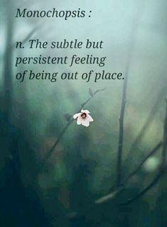 a quote on the subject of being out of place with an image of a flower