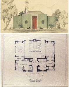 an old house with two floors and a second floor in the same drawing, both showing different rooms