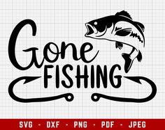 gone fishing svg dxf file