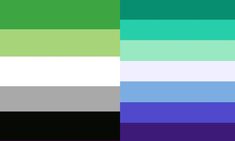 an image of the color scheme in shades of green, purple and blue with text overlay