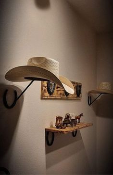 Wall Hat Holder made with handcrafted horseshoes, rebar, coated in crystal  clear enamel Since they are handmade horseshoe shapes may have a slight variation piece to piece nothing too noticable All sales are final  feedback is welcome Horseshoe Hat Rack, Cowboy Hat Rack, Cowboy Spurs, Custom Cowboy Hats, Wall Hats, Hat Holder, Hat Storage, Hat Rack, Rack Design