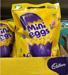 cadbury's mini eggs are on display for sale