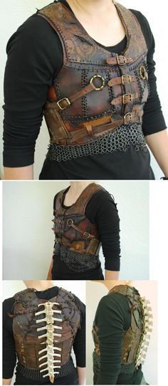 Leather Chest Armor, Types Of Clothing, Chest Armor, Era Victoria, Post Apocalyptic Costume, Mode Steampunk, Costume Armour, Post Apocalyptic Fashion, Apocalyptic Fashion