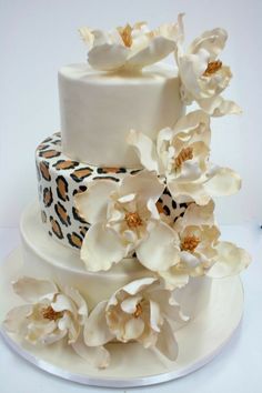 Magnolias Wedding, African Wedding Cakes, Animal Print Wedding, Leopard Print Wedding, Leopard Cake, Animal Print Cake, Sweet Grace, 50th Birthday Cake