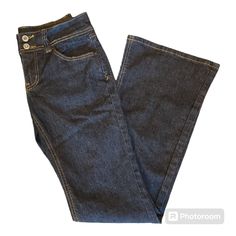 Nwot These Vintage Dark Denim Jeans By Angels Feature A Two Button Zipper Front Closure, Two Front Pockets And Two Button Back Pockets. Never Worn And Waiting For Someone To Show Them Off! Since They Are Jeans They Go With Just About Anything! Check Out Some Great Tops Located In My Closet. Bundle And Save 20% On Two Or More Items! Waist: 15” Rise: 8” Inseam: 32” Length: 39 1/2” Fitted Denim Blue Flare Jeans With Buttons, Casual Dark Wash Flare Jeans With Button Closure, Fitted Dark Wash Flare Jeans With Buttons, Fitted Flare Jeans With Buttons In Dark Wash, Classic Denim Blue Flare Jeans With Button Closure, Classic Dark Wash Flare Jeans With Button Closure, Classic Denim Flare Jeans With Button Closure, Angel Jeans, Angels Jeans