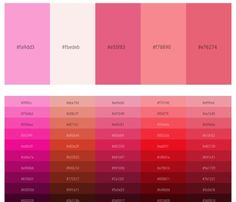 the color scheme for different shades of pink and orange