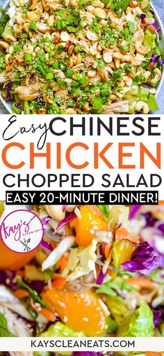 easy chinese chicken chopped salad with oranges and green onions