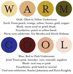 wardrobe for cool skin undertones | Fashion meets Food: April 2012 Warm Skin Tone Colors, Season Analysis, Warm Hair Color, Hair Education, Makeup Color Wheel, Sewing Measurements, Colorful Outfit, Makeup Hacks Beauty Secrets