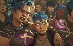 an image of some characters from the video game overwatching each other with different facial expressions