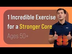 a man is holding an orange ball in front of him and the words incredible exercise for a strong core