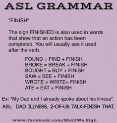 a pink poster with the words aslgrammar in black and white on it