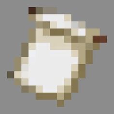 an image of a pixelated sheep on a gray background with brown and white colors