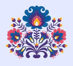 a colorful floral design on a white background