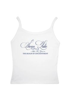 Swan Lake Tank Top – AILLIA White Lacy Tank Top, White Letter Print Tank Top, Fitted Basic Tank Top With Letter Print, Basic Fitted Tank Top With Letter Print, Fitted White Tank Top With Graphic Print, Funky Tees, Tender Heart, Heart Tank Top, Chill Fits