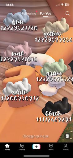 the screenshot shows different types of clouds and numbers