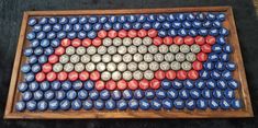 an american flag made out of beer cans