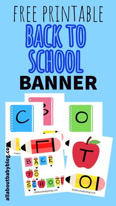 the back to school banner is shown with pencils and crayons on it