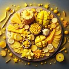 a plate filled with lots of different types of food