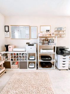 a room filled with lots of clutter and storage containers on top of each other