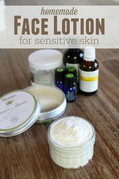 Skin care products can be expensive and we really don't know if they'll be effective! Make your own! This lotion is easy to make, perfect for sensitive skin, and doesn't contain coconut oil. You'll LOVE it!! Face Lotion For Sensitive Skin, Homemade Face Lotion, Lotion For Sensitive Skin, Diy Lotion, Buy Skincare, Sensitive Skin Care