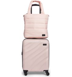 GEOFFREY BEENE Two-Piece Tote and Spinner Luggage Set | Nordstromrack Matching Suitcase Set, Packable Rectangular Luggage For Overnight Trips, Packable Luggage For Trips, Cream Luggage, Girls Trip Gifts Bags, Teen Luggage, Suitcase Sets, Backpack Suitcase, Girls Luggage