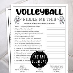 volleyball riddle me this printable game for kids to play on the field or in the gym